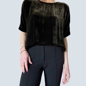 Chic Velvet Top in Forest Green